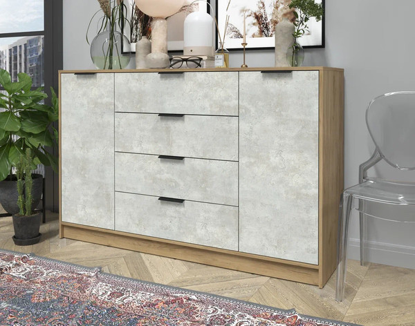 Изображение товара Тумба Интерлиния Концепт КТ-Т160 (бетон лайт/дуб золотой)