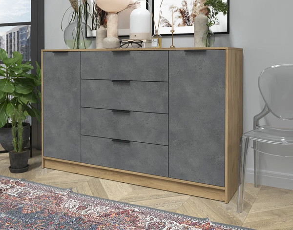 Изображение товара Тумба Интерлиния Концепт КТ-Т160 (бетон портленд/дуб золотой)