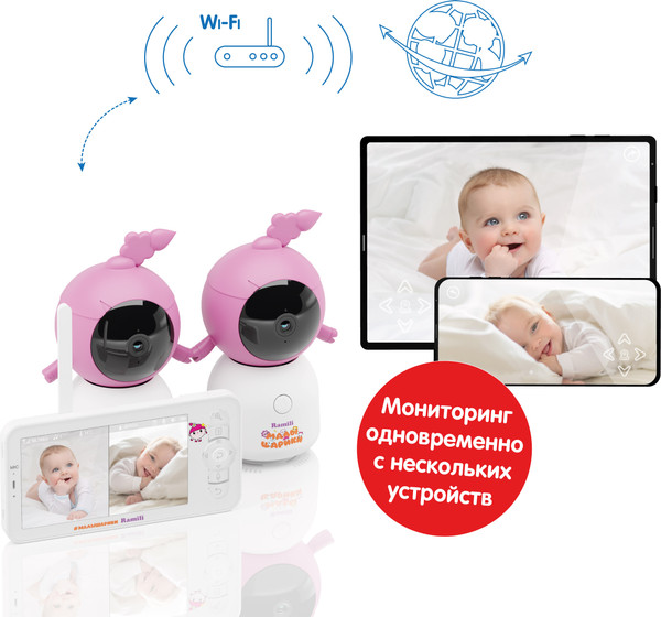Изображение товара Видеоняня Ramili Baby. Нюша. Малышарики / RV100X2NUSHA