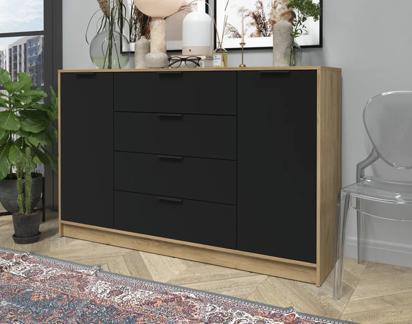 Изображение товара Тумба Интерлиния Концепт КТ-Т160 (черный/дуб золотой)