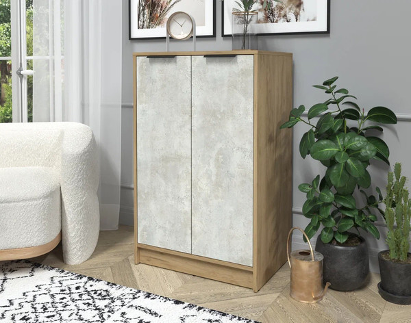 Изображение товара Тумба Интерлиния Концепт КТ-Т64 (бетон лайт/дуб золотой)