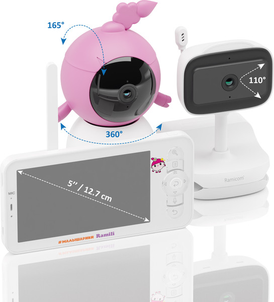 Изображение товара Видеоняня Ramili Baby. Нюша. Малышарики / RV100NUSHAVRC400C