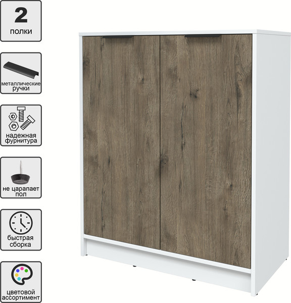 Изображение товара Тумба Интерлиния Концепт КТ-Т84 (дуб веллингтон/белый платинум)