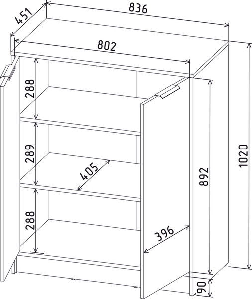 Изображение товара Тумба Интерлиния Концепт КТ-Т84 (антрацит/дуб золотой)