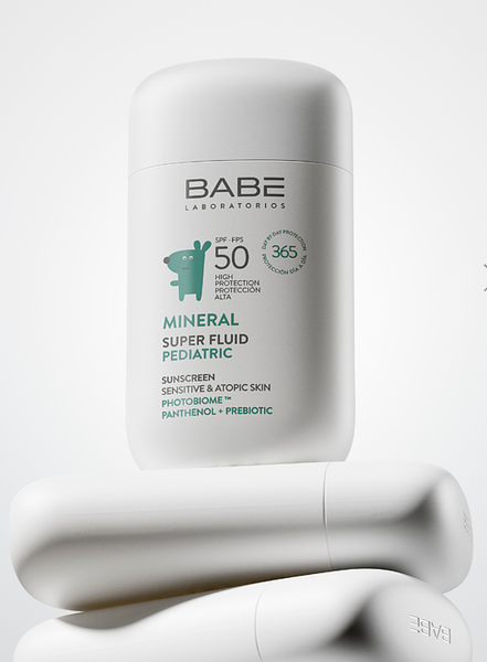 Изображение товара Флюид солнцезащитный Laboratorios Babe Детский минеральный для лица SPF50 с пантенолом и пребиотиком (50мл)