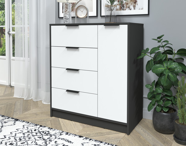 Изображение товара Тумба Интерлиния Концепт КТ-Т90 (белый платинум/антрацит)