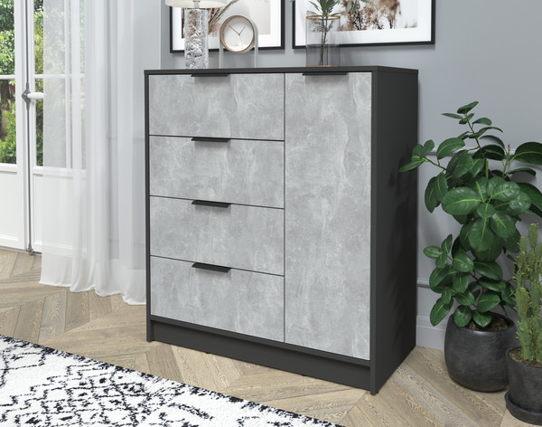 Изображение товара Тумба Интерлиния Концепт КТ-Т90 (бетон/антрацит)