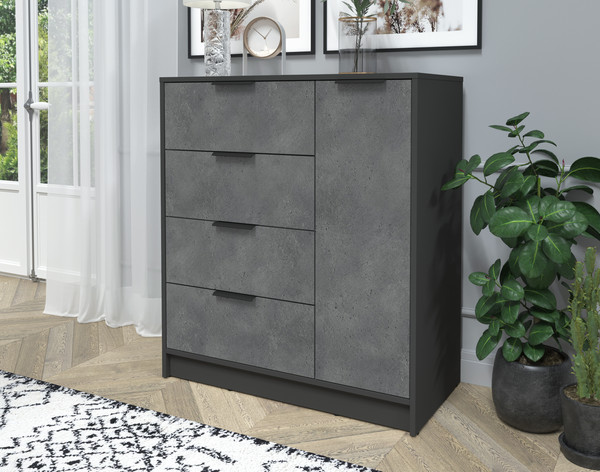 Изображение товара Тумба Интерлиния Концепт КТ-Т90 (бетон портленд/антрацит)