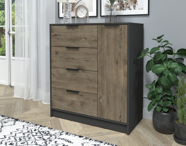 Изображение товара Тумба Интерлиния Концепт КТ-Т90 (дуб веллингтон/антрацит)