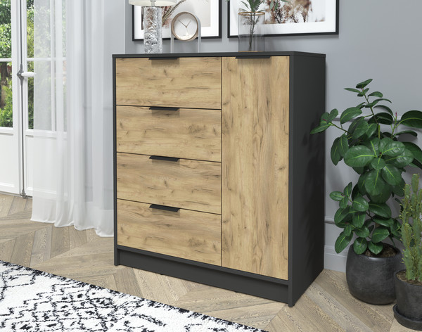 Изображение товара Тумба Интерлиния Концепт КТ-Т90 (дуб золотой/антрацит)