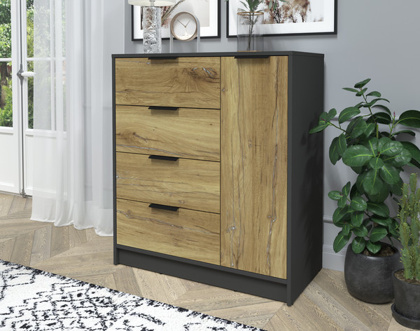 Изображение товара Тумба Интерлиния Концепт КТ-Т90 (дуб нокс/антрацит)