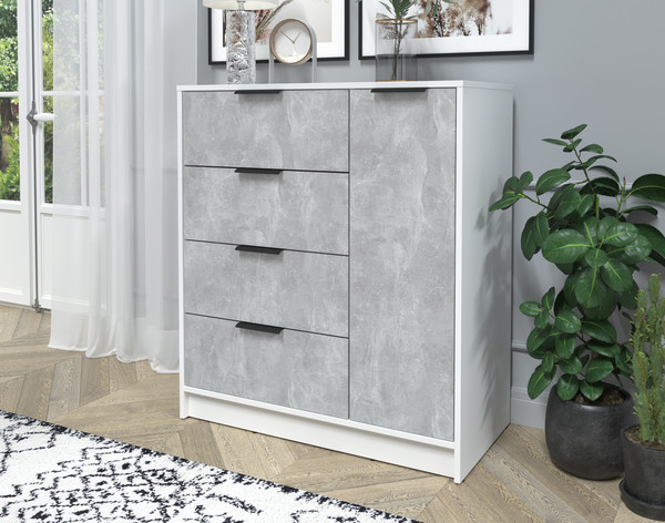 Изображение товара Тумба Интерлиния Концепт КТ-Т90 (бетон/белый платинум)