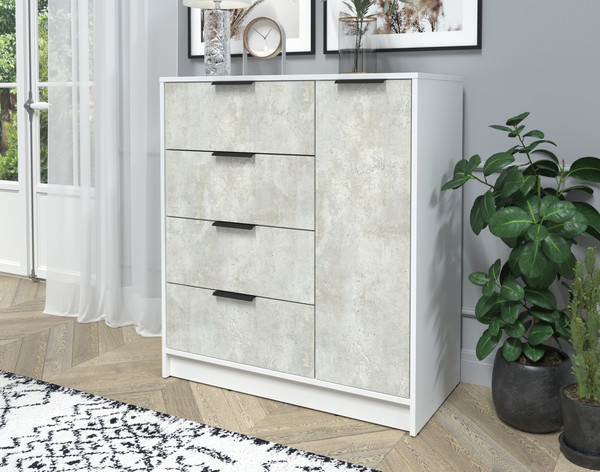 Изображение товара Тумба Интерлиния Концепт КТ-Т90 (бетон лайт/белый платинум)