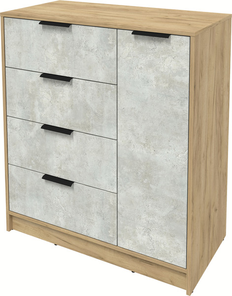 Изображение товара Тумба Интерлиния Концепт КТ-Т90 (бетон лайт/дуб золотой)