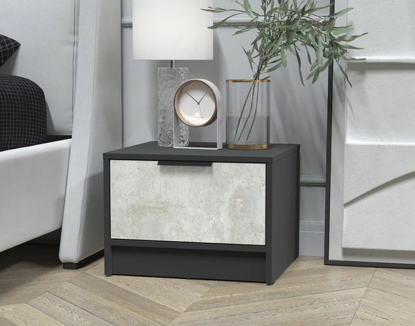 Изображение товара Прикроватная тумба Интерлиния Концепт КТ-ТК1-35 (бетон лайт/антрацит)