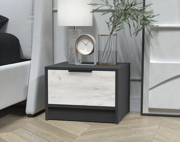 Изображение товара Прикроватная тумба Интерлиния Концепт КТ-ТК1-35 (дуб белый/антрацит)