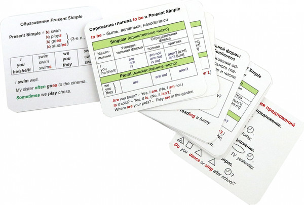 Изображение товара Развивающие карточки Учитель-Канц Главные правила. Английский язык. Времена глаголов (Висков Андрей, Попова Галина)