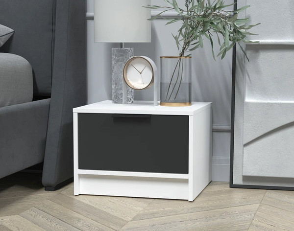 Изображение товара Прикроватная тумба Интерлиния Концепт КТ-ТК1-35 (антрацит/белый платинум)