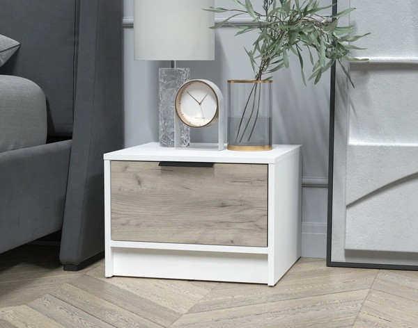 Изображение товара Прикроватная тумба Интерлиния Концепт КТ-ТК1-35 (дуб серый/белый платинум)