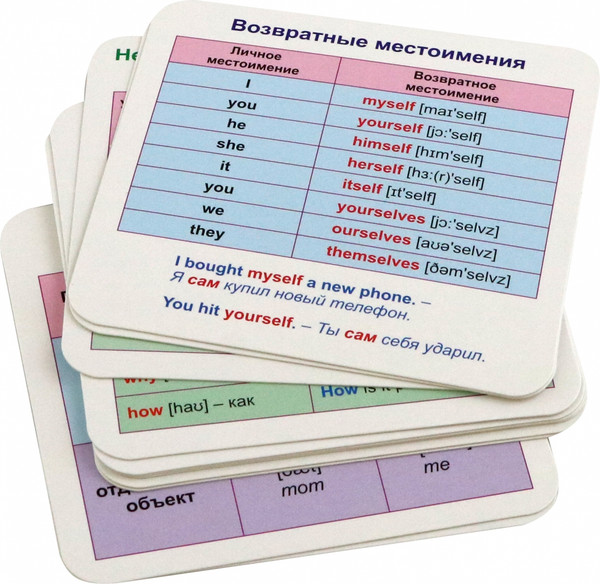 Изображение товара Развивающие карточки Учитель-Канц Главные правила. Английский язык. Местоимения, твердая обложка (Висков Андрей, Куклева Наталья)