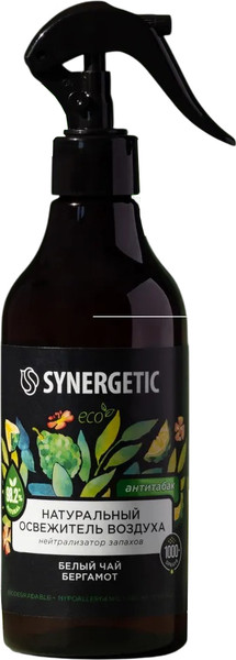Изображение товара Освежитель воздуха Synergetic Белый чай и бергамот. Гипоаллергенный биоразлагаемый (380мл)