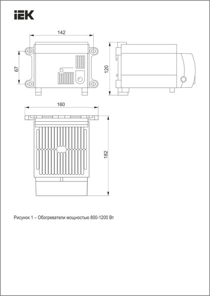 Изображение товара Обогреватель на DIN-рейку IEK YOB30-1200-20