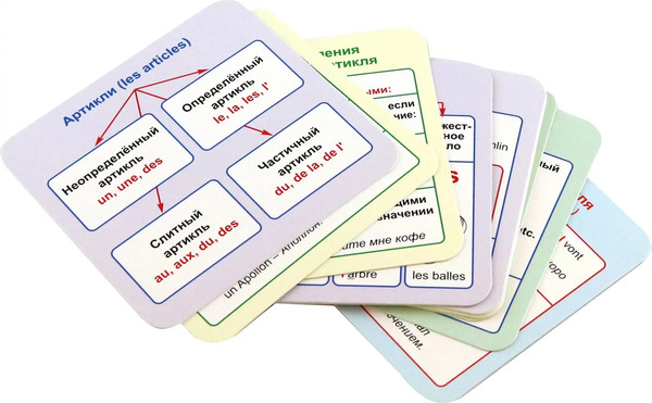 Изображение товара Развивающие карточки Учитель-Канц Главные правила. Французский язык. Артикль, твердая обложка