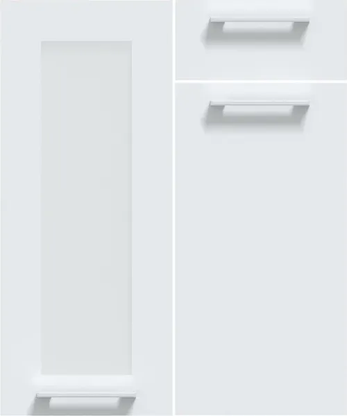 Изображение товара Кухонный гарнитур Интерлиния Мила Gloss 2.55-ПМ3 (белый глянец/белый глянец/кастилло темный)