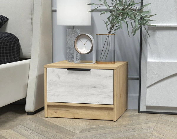 Изображение товара Прикроватная тумба Интерлиния Концепт КТ-ТК1-35 (дуб белый/дуб золотой)