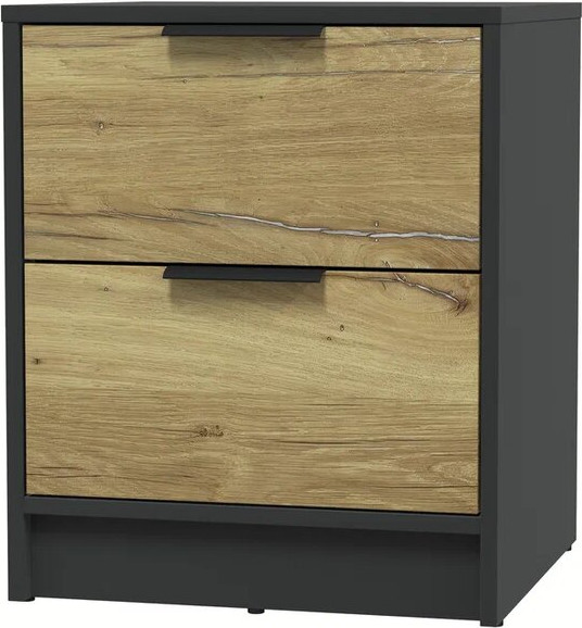 Изображение товара Прикроватная тумба Интерлиния Концепт КТ-ТК1-57 (дуб нокс/антрацит)