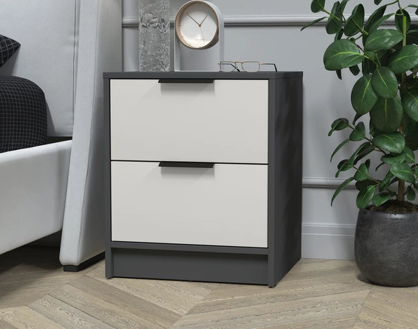 Изображение товара Прикроватная тумба Интерлиния Концепт КТ-ТК1-57 (персидский жемчуг/антрацит)