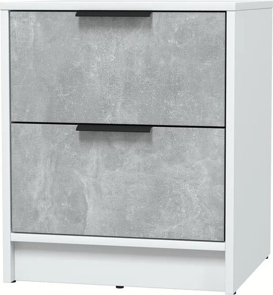 Изображение товара Прикроватная тумба Интерлиния Концепт КТ-ТК1-57 (бетон/белый платинум)