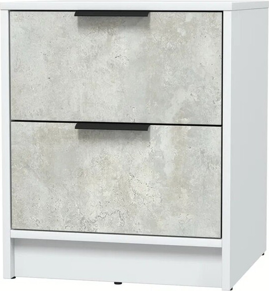 Изображение товара Прикроватная тумба Интерлиния Концепт КТ-ТК1-57 (бетон лайт/белый платинум)