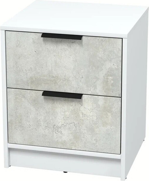 Изображение товара Прикроватная тумба Интерлиния Концепт КТ-ТК1-57 (бетон лайт/белый платинум)