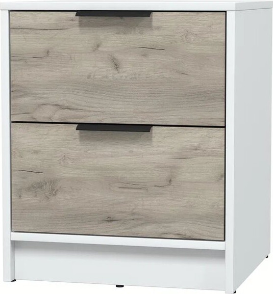 Изображение товара Прикроватная тумба Интерлиния Концепт КТ-ТК1-57 (дуб серый/белый платинум)