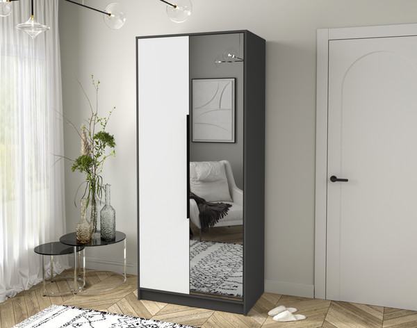 Изображение товара Шкаф Интерлиния Концепт КТ-Ш2з (белый платинум/антрацит)