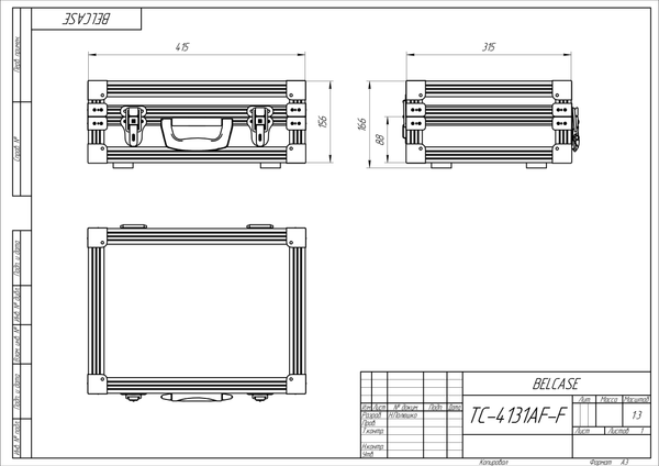 Изображение товара Кейс транспортировочный BELCASE TC-4131AF-F.21 (универсальный c адаптивным ложементом)
