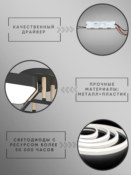 Изображение товара Люстра Aitin-Pro X3352/4 (черный/дерево)