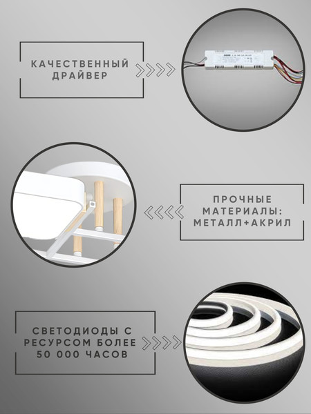 Изображение товара Люстра Aitin-Pro X3352/4 (белый/дерево)