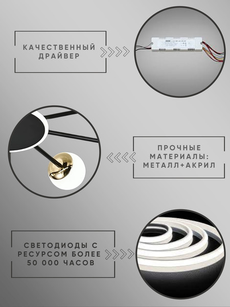 Изображение товара Люстра Aitin-Pro L73058/10C (черный/хром)