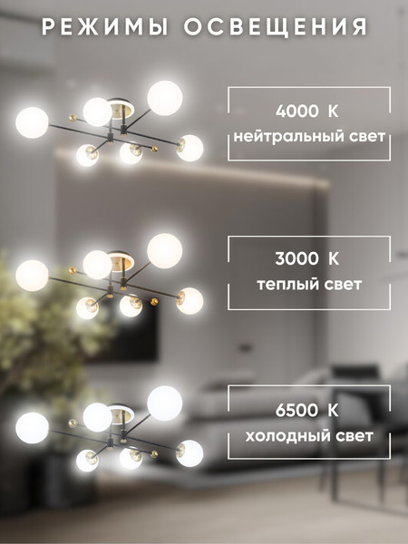 Изображение товара Люстра Aitin-Pro L73043/6T (черный/золото)