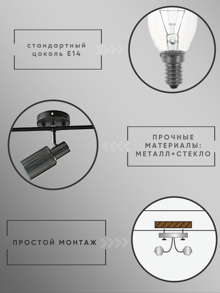 Изображение товара Люстра Aitin-Pro НПБ 02-4x60-102 / 52163/4A (черный/хром)