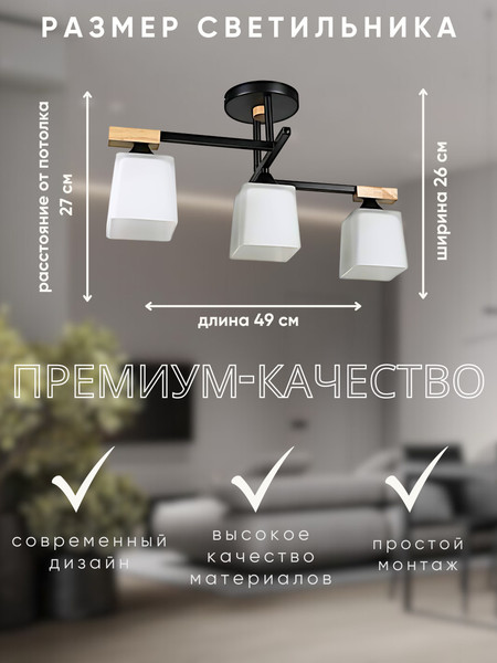 Изображение товара Люстра Aitin-Pro НПБ 02-3x60-101 / 96189/3 (черный)