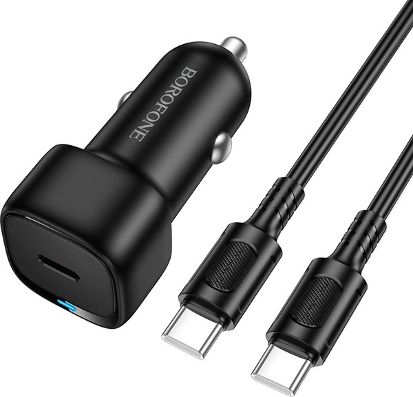 Изображение товара Зарядное устройство автомобильное Borofone BZ34A + кабель Type-C to Type-C (черный)