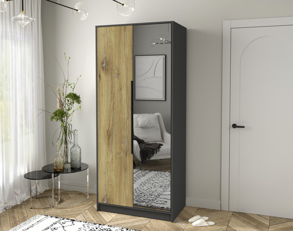 Изображение товара Шкаф Интерлиния Концепт КТ-Ш2з (дуб нокс/антрацит)