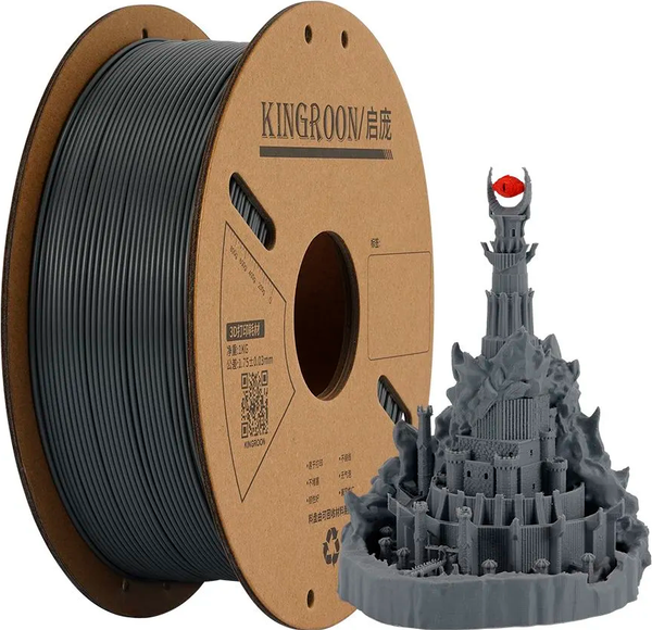 Изображение товара Пластик для 3D-печати Kingroon PLA Matte 1.75мм / HC312 (1кг, серый)