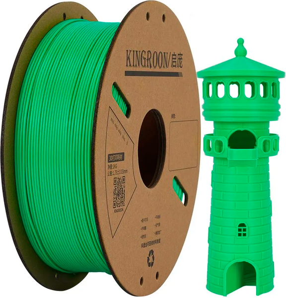 Изображение товара Пластик для 3D-печати Kingroon PLA Matte 1.75мм / HC315 (1кг, зеленый)