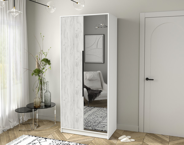 Изображение товара Шкаф Интерлиния Концепт КТ-Ш2з (дуб белый/белый платинум)