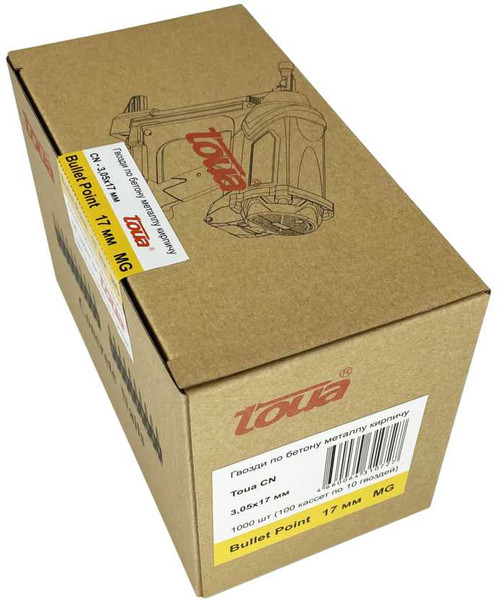 Изображение товара Гвозди для пистолета Toua CN MG bullet point 3.05x17мм / 30517stepMGBP (1000шт)