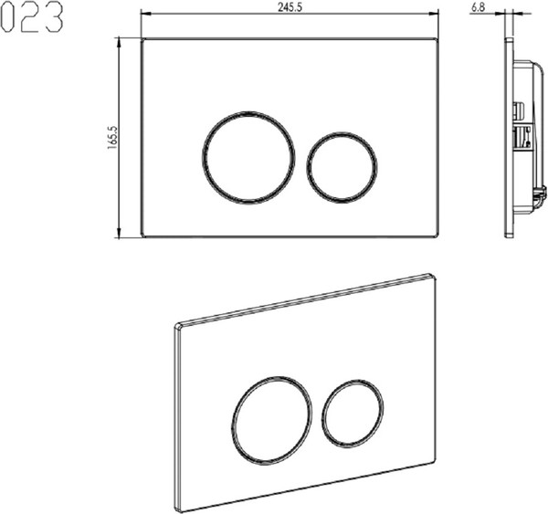 Изображение товара Кнопка для инсталляции Aquatek KDI-0000039 (оружейная сталь)